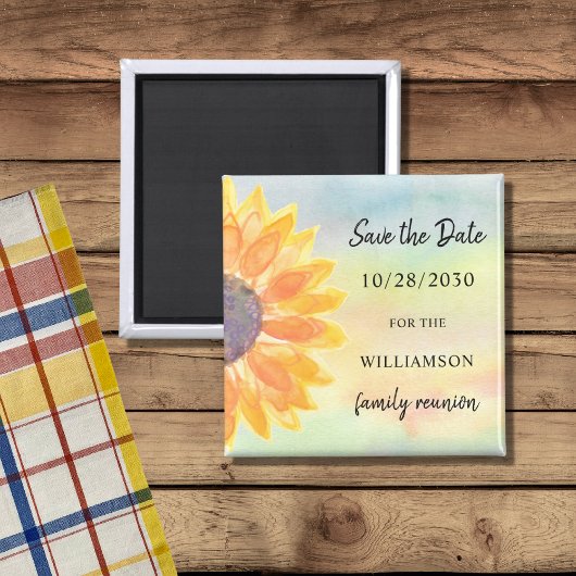Farbenfrohe Wiedersehen Sonnenblume Save the Date Magnet