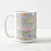 Farbenfrohe Wiese auf Grau Kaffeetasse (Links)