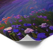 Farbenfrohe Wiese durch den Fluss Poster (Ecke)