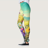 Farbenfrohe Wiese Yoga Leggins (Links)