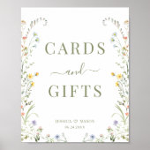 Farbenfrohe Wiesen-Blume Hochzeitskarten & Geschen Poster (Vorne)