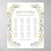 Farbenfrohe Wiesen-Blume Hochzeitstabelle Poster (Vorne)
