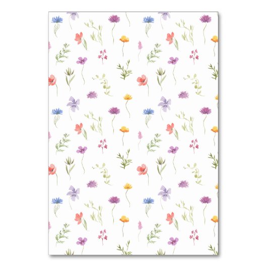 Farbenfrohe Wiesen-Wildblume Tischnummer (Rückseite)