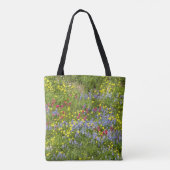 Farbenfrohe Wiesenwildblumen Blumen Tasche (Rückseite)