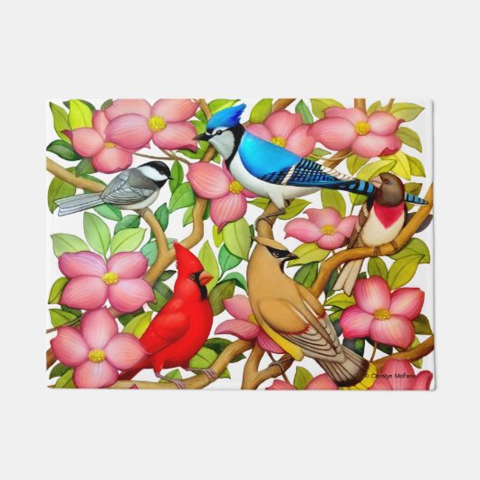Farbenfrohe wild lebende Vögel Art Doormat Fußmatte (Vorderseite)