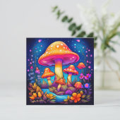 Farbenfrohe Wild Mushrooms Illustration Karte (Stehend Vorderseite)