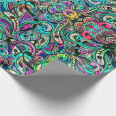 Farbenfrohe Wild Psychedelic Wirbel Muster Geschenkpapier (Ecke)
