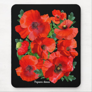 Farbenfrohe Wild Red Poppies Mousepad