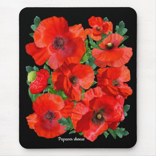 Farbenfrohe Wild Red Poppies Mousepad (Vorne)