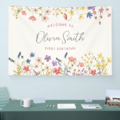 Farbenfrohe Wildblume 1. Geburtstag Party Banner (Messe)