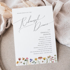 Farbenfrohe Wildblume | Abendessen Probe Einladung