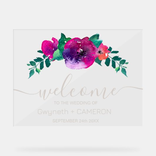 Farbenfrohe Wildblume Acrylschild (Vorderseite)