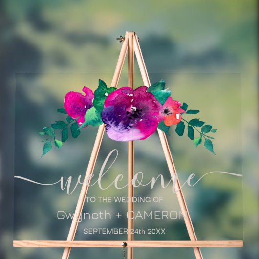 Farbenfrohe Wildblume Acrylschild (Neutral)