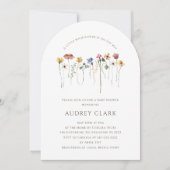 Farbenfrohe Wildblume | Arch Baby Shower Einladung (Vorderseite)