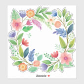 Farbenfrohe Wildblume Aufkleber (Blatt)