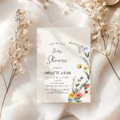 Farbenfrohe Wildblume Baby Girl Dusche Einladung
