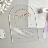 Farbenfrohe Wildblume Baby in Bloom Baby Dusche Acryleinladungen