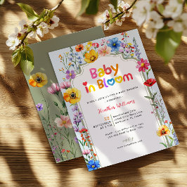 Farbenfrohe Wildblume Baby in Bloom Baby Dusche Einladung