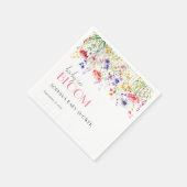 Farbenfrohe Wildblume Baby in Bloom Baby Dusche Serviette (Ecke)