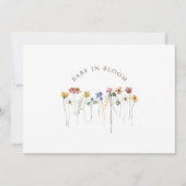 Farbenfrohe Wildblume Baby in Blütendusche Dankeskarte (Vorderseite)