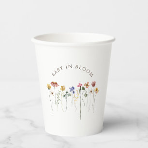Farbenfrohe Wildblume Baby in Blütendusche Pappbecher