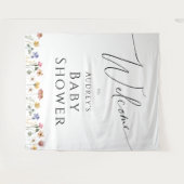 Farbenfrohe Wildblume Babydusche Begrüßung Hinterg Wandteppich (Vorderseite (Horizontal))