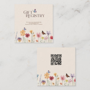 Farbenfrohe Wildblume Babydusche Geschenk Registri Begleitkarte