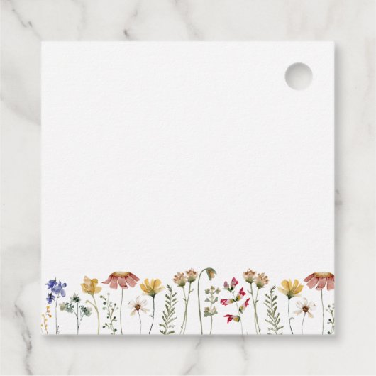 Farbenfrohe Wildblume Babydusche Vielen Dank Geschenkanhänger (Rückseite)