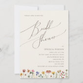 Farbenfrohe Wildblume | Beige Brautparty Einladung (Vorderseite)