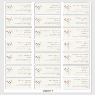 Farbenfrohe Wildblume   Beige Guest Address Labels