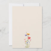 Farbenfrohe Wildblume Beige Hochzeit Probe Dinner Einladung (Rückseite)