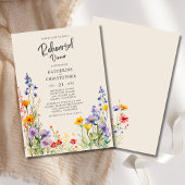 Farbenfrohe Wildblume Beige Hochzeit Probe Dinner Einladung