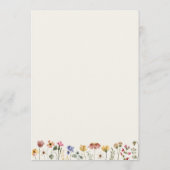 Farbenfrohe Wildblume Beige Hochzeitkarte Hinweiskarte (Rückseite)