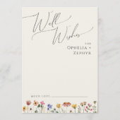 Farbenfrohe Wildblume Beige Hochzeitkarte Hinweiskarte (Vorderseite)