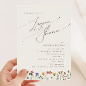 Farbenfrohe Wildblume | Beige Lingerie Dusche Einladung