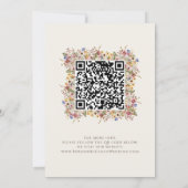 Farbenfrohe Wildblume | Beige Meadow Foto QR-Code Save The Date (Rückseite)