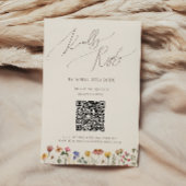 Farbenfrohe Wildblume | Beige QR-Code RSVP Karte