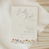 Farbenfrohe Wildblume | Beige Song Request RSVP Karte