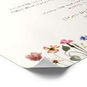 Farbenfrohe Wildblume | Beige Speisekarte für Hoch Poster (Ecke)