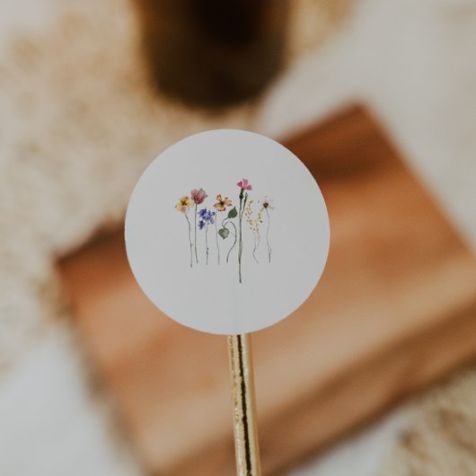 Farbenfrohe Wildblume | Beige Umschlag Aufkleber