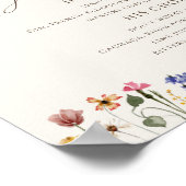 Farbenfrohe Wildblume | Beige Unterschrift Drinks Poster (Ecke)