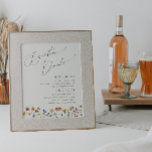 Farbenfrohe Wildblume | Beige Unterschrift Drinks  Poster<br><div class="desc">Diese farbenfrohe Wildblume | Beige Signatur Getränke Zeichen ist perfekt für Ihre einfache, whimsical boho Regenbogen Sommer Hochzeit. Die hellen, zauberhaften Rosa-, Gelb-, Orange- und Goldfloralen verleihen diesem Produkt das Gefühl eines minimalistisch eleganten Vintagen Hippie-Frühlingsgartens. Das moderne Design ist künstlerisch und zart und zeigt eine klassische erdige Wiese in Aquarell....</div>