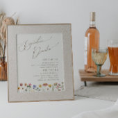 Farbenfrohe Wildblume | Beige Unterschrift Drinks  Poster