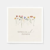 Farbenfrohe Wildblume | Beige Wedding Napkins Serviette (Vorderseite)