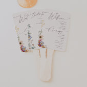 Farbenfrohe Wildblume | Beige Wedding Program Hand Fächer
