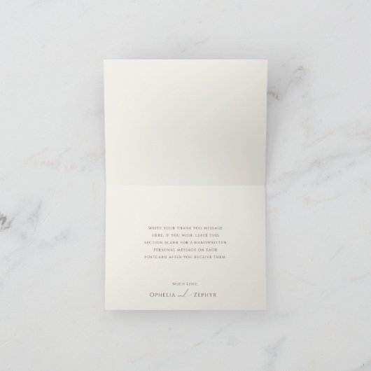 Farbenfrohe Wildblume | Beige Wiese Faltes Foto Dankeskarte (Innenseite)