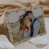 Farbenfrohe Wildblume | Beige Wiese Faltes Foto Dankeskarte