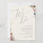 Farbenfrohe Wildblume | Beige wir Hochzeit Einladung (Vorderseite)