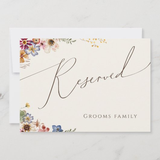 Farbenfrohe Wildblume | Beige-Zeichen (Vorderseite)