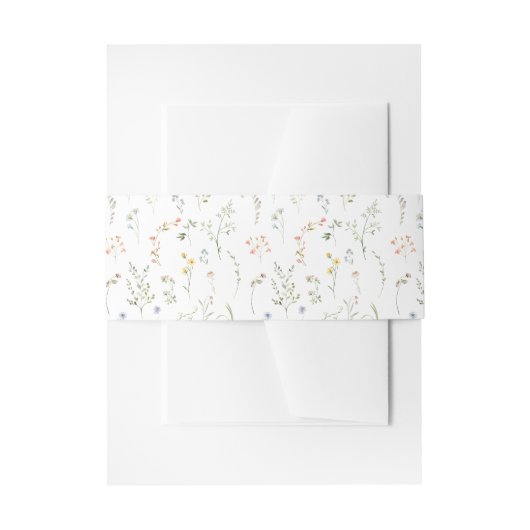 Farbenfrohe Wildblume Blume Hochzeit auf Wiese Einladungsbanderole (Vorderseite Beispiel)